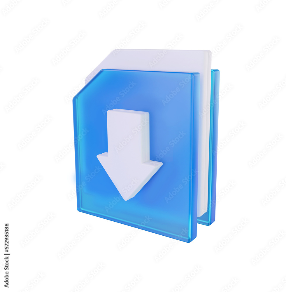 Folder download 3d rendering illustration Folder download 3d rendering illustration