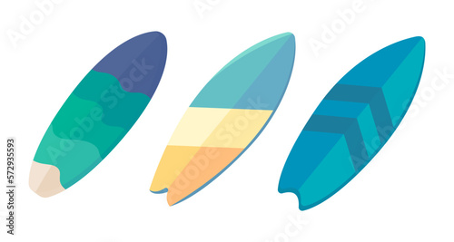 surfboard. Equipment for playing water activities that are popular in the summer.