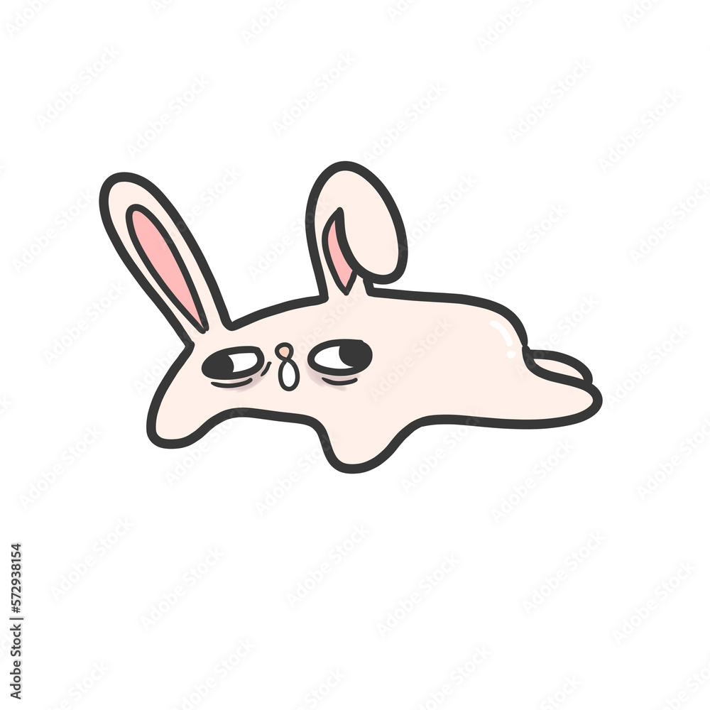 Rabbit cartoon drawing, hand drawn lazy bunny character, PNG Transparent. Rabbit cartoon drawing, hand drawn lazy bunny character, PNG Transparent.