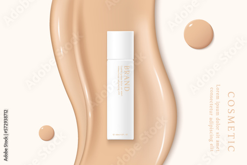 liquid foundation and cosmetics product ads template.