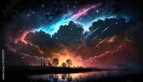 dream night starfield sky at midnight  Generative Ai