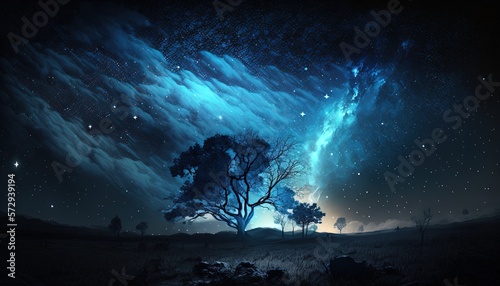 dream night starfield sky at midnight, Generative Ai