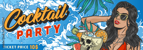 Exotic Cocktail Party colorful banner