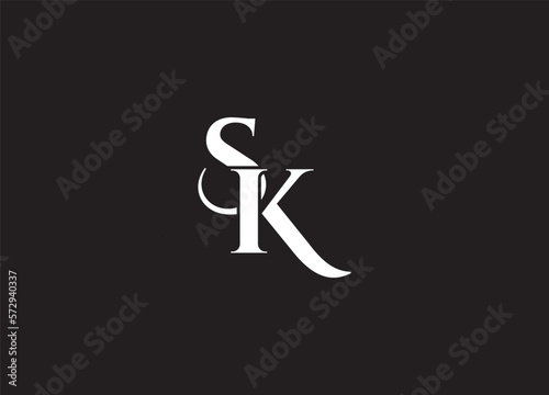 SK, Letters Abstract Logo Monogram logo design