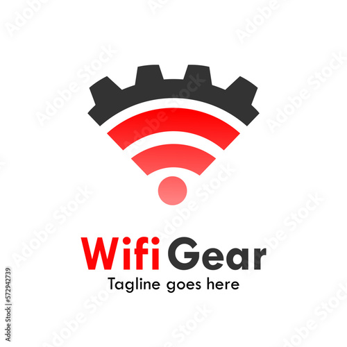 Free Download Wifi gear logo template illustration. suitable for your business - GFXLoad