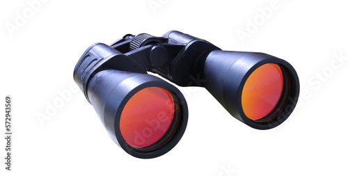 dusty old binoculars with transparent background photo