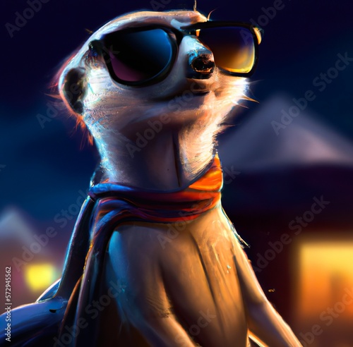 cool meerkat with sunglasses

