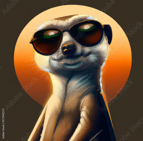 cool meerkat with sunglasses
