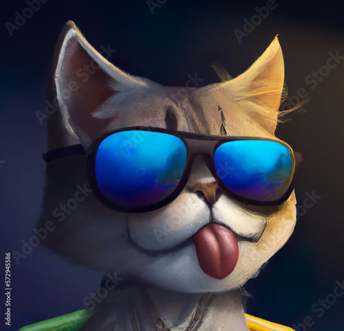 cool cat with sunglasses