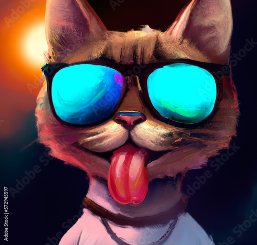 cool cat with sunglasses
