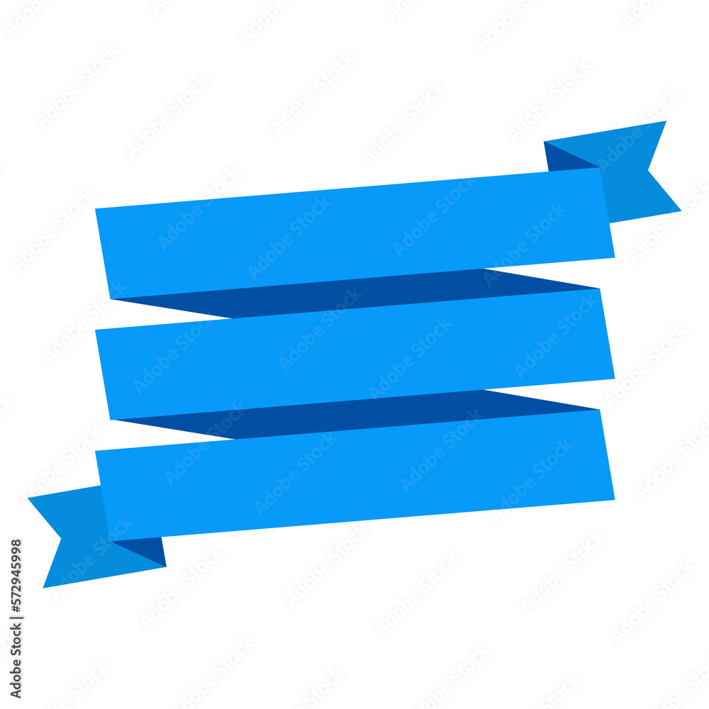 Blue ribbon for design, discount offer and gift. Retro style. Flat ribbon illustration. Blue ribbon for design, discount offer and gift. Retro style. Flat ribbon illustration.
