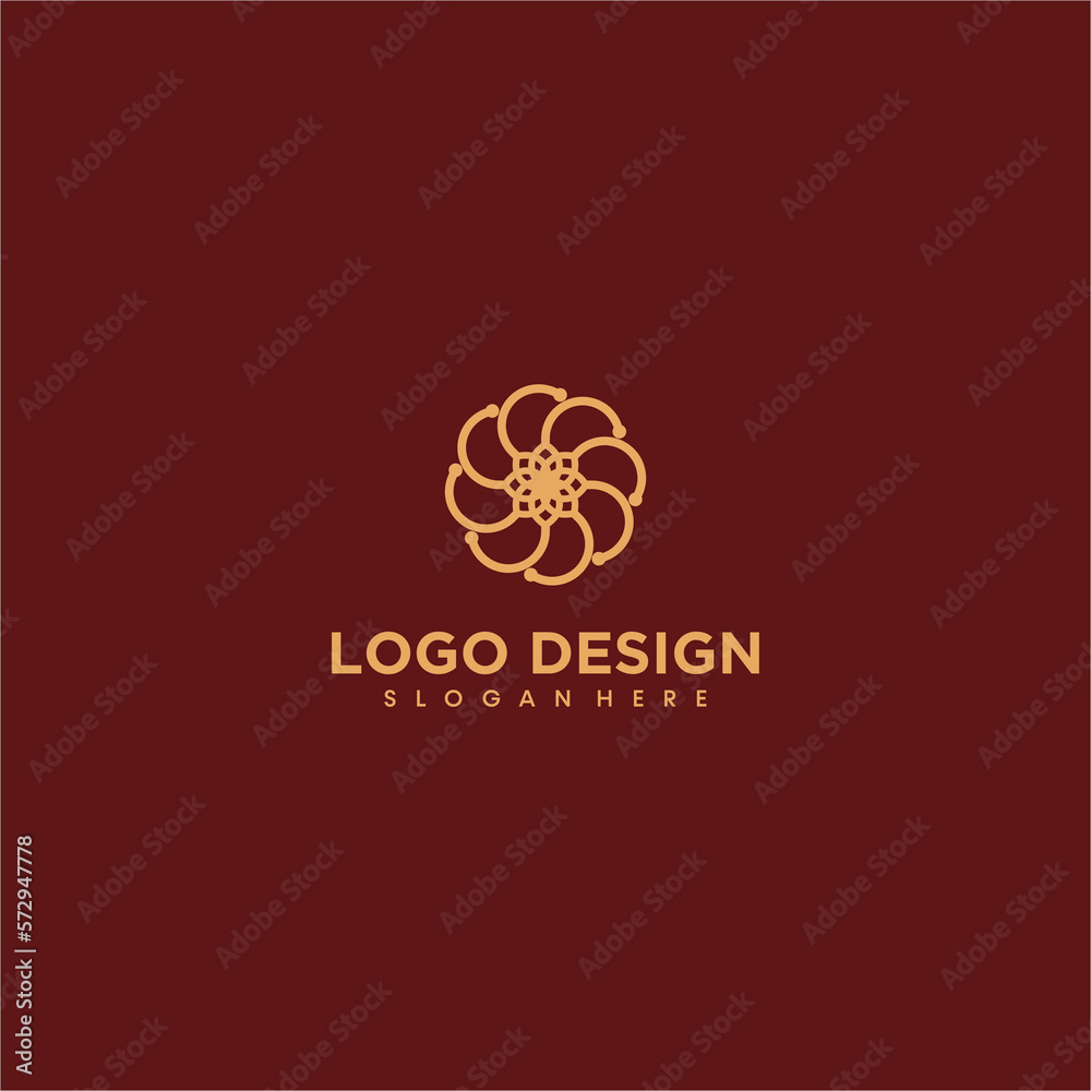 abstract flower logo design template 