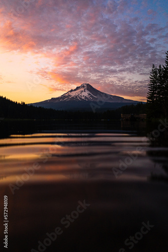 Mount Hood Sunset at lake Trillium