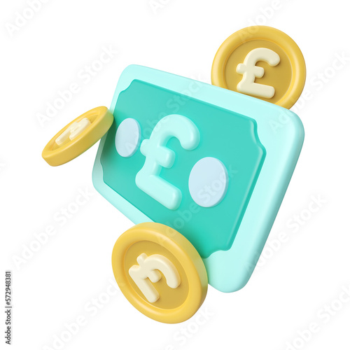Pound Money 3D Illustration Icon