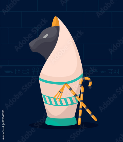 egyptian bastet and scepters