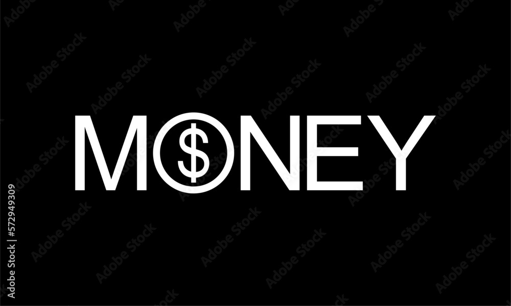 Lettering Visual of the MONEY for Logo, Pictogram, Apps, Website or Graphic Design Element. Vector Illustration