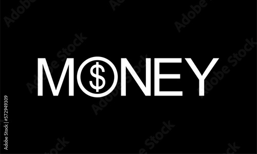 Lettering Visual of the MONEY for Logo, Pictogram, Apps, Website or Graphic Design Element. Vector Illustration