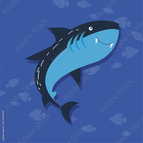 shark swiming and fishes