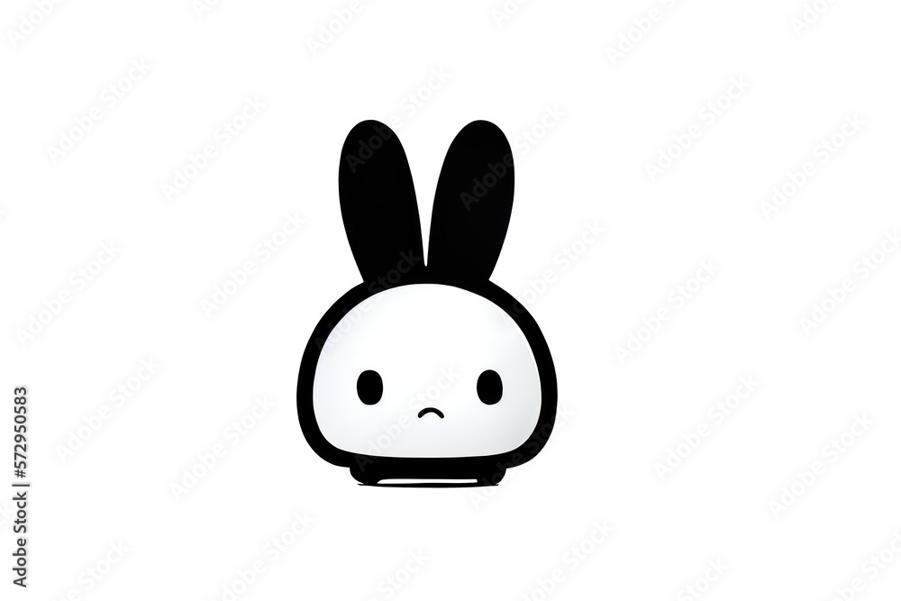 Cute face rabbit on transparent background. generative Ai Cute face rabbit on transparent background. generative Ai