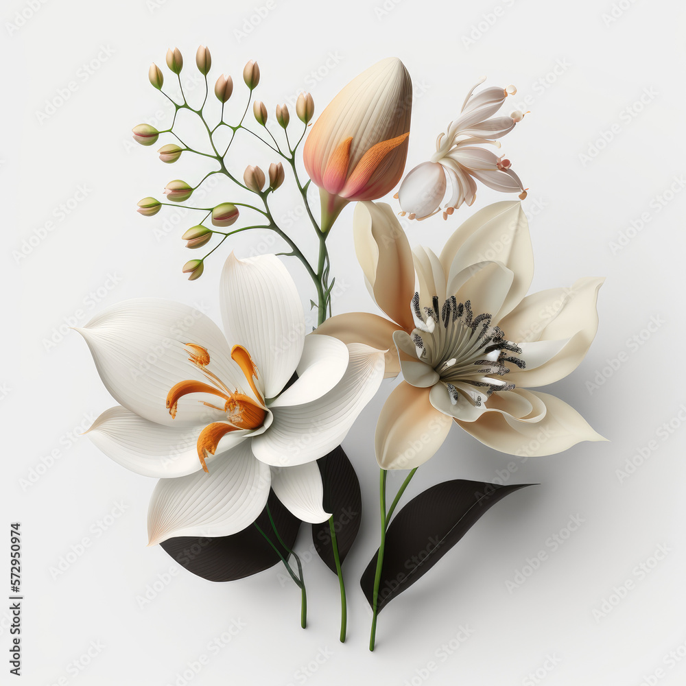Greeting card with flower, watercolor, can be used as card, Wedding stationery, greetings, wallpapers, fashion, background. generative AI illustration.