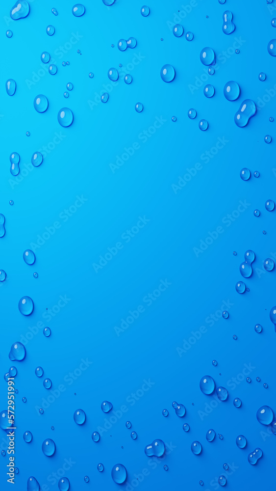 余白を設けた多数の水滴の背景素材(青色)(縦長) 余白を設けた多数の水滴の背景素材(青色)(縦長)
