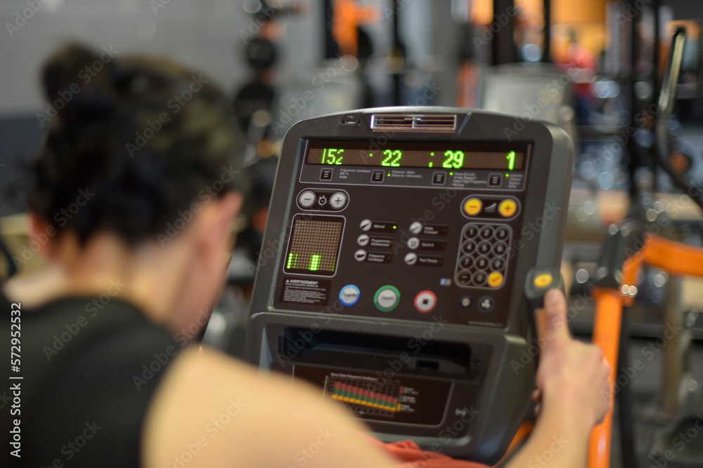 young woman training in a gym