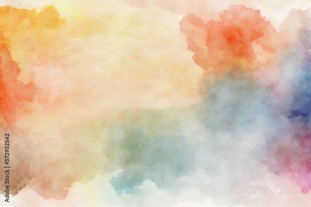 Abstract warm colors watercolor background.