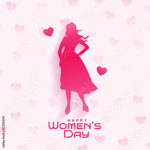 beautiful happy women's day love heart background with female design