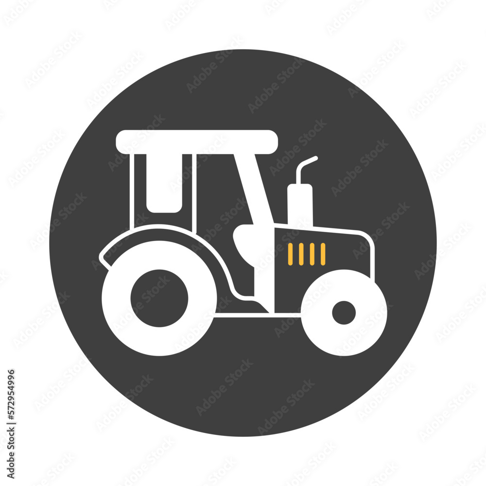 Agricultural tractor Vector Icon

