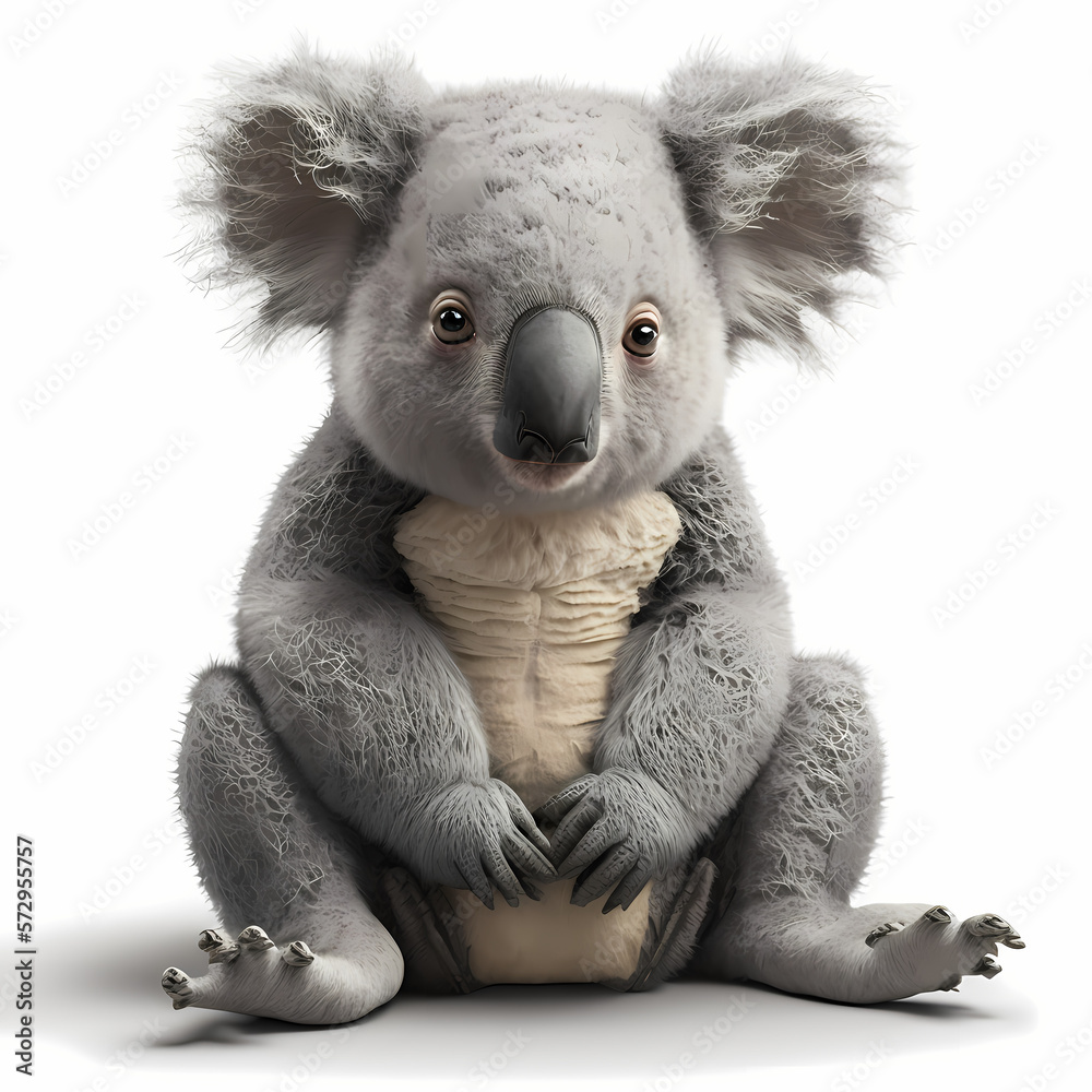 Koala isolated white