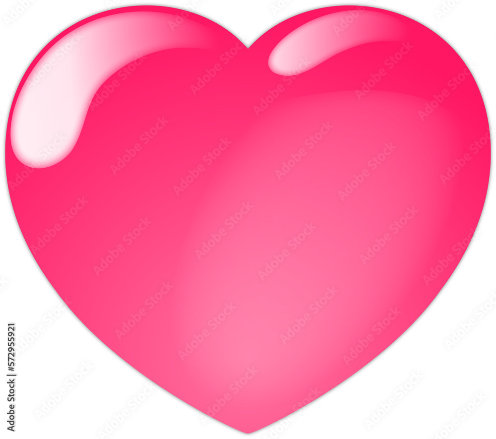 illustration red heart in 3d cartoon style illustration red heart in 3d cartoon style