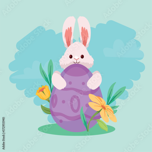 spring egg with rabbit