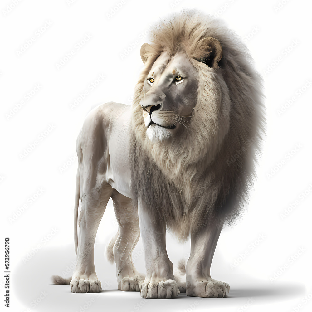 Obraz premium Lion Isolated white