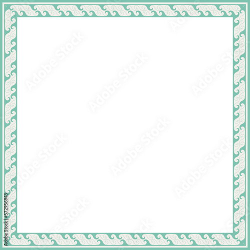 Vintage square frame botanic garden retro abstract pattern border