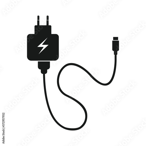 cell phone charger icon vector design template in flat style