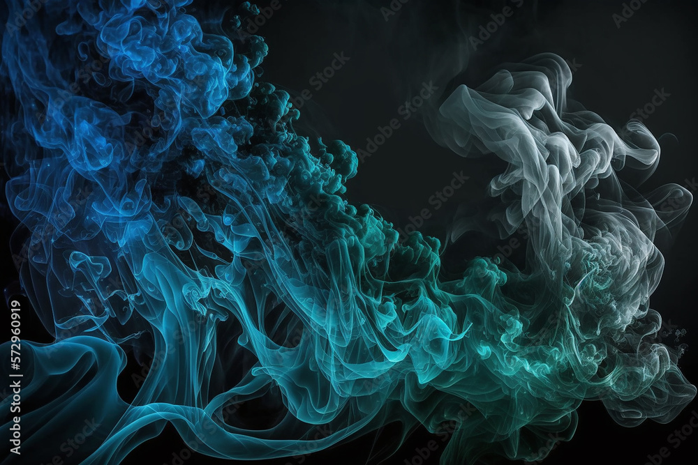 Fototapeta premium Smoke Blue With Dark Background