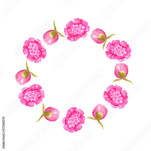 peony watercolor invitation wreath mother's day wedding birthday