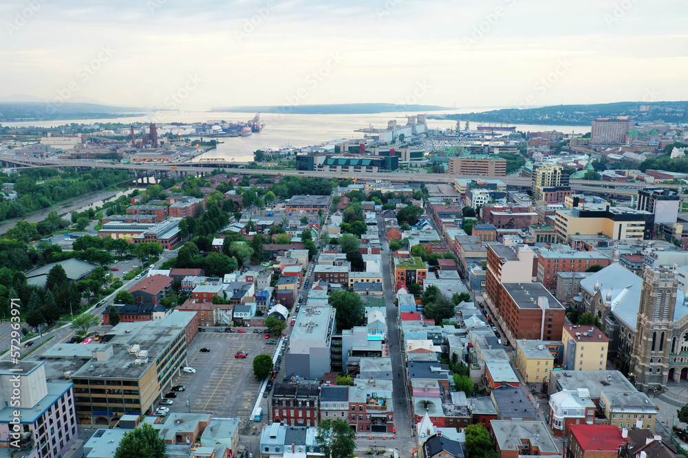 Aerial scene of Quebec City downtown, Canada