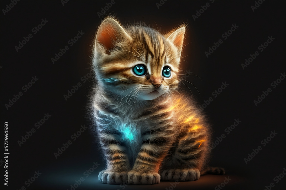 Cute Baby Tiger Cat. Generative ai