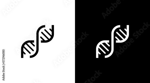 Dna logo medical monogram letter s black and white icon style Design template