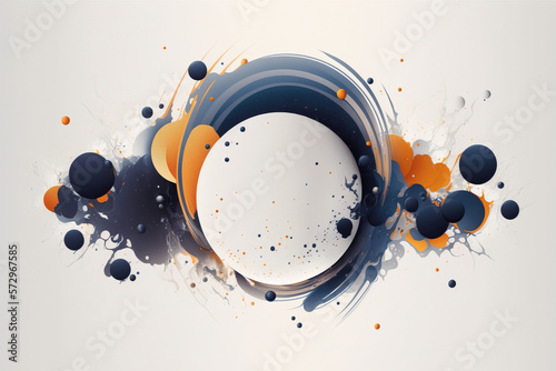 Abstract Space Illustration, White Planet, Generative Art