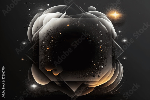 Dark Space Bubbles Illustration, Generative Concept