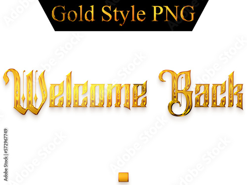 Welcome Back Bold Text in Gold Gradient Alphabetical Transparent PNG 
