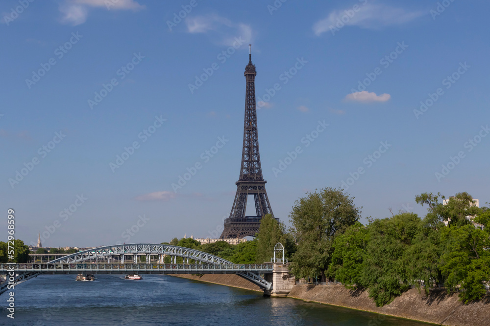 sight of Pont Rouelle and Eiffel Tower in Paris
