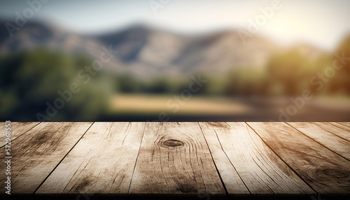 product display background mountains and nature blur