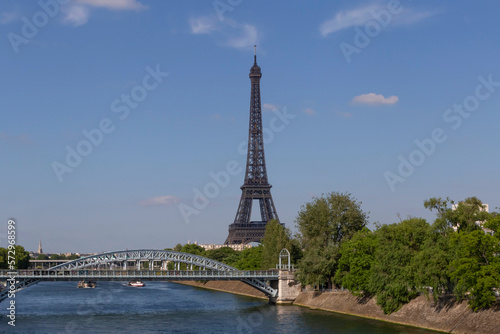 sight of Pont Rouelle and Eiffel Tower in Paris