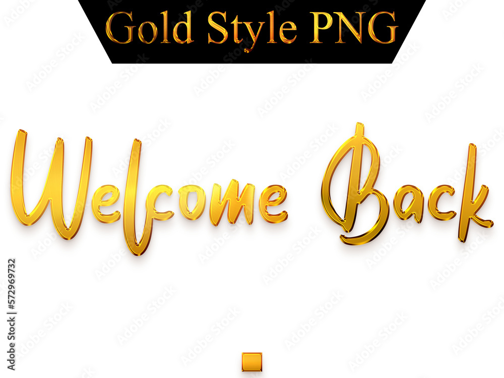 Welcome Back Text in Gold Cursive Alphabetical Transparent PNG