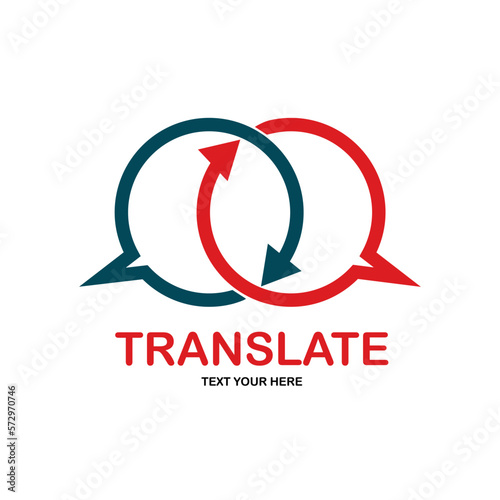 Translate vector logo design. Suitable for chat symbol and language