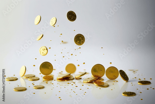 Falling Coins in a White Space Generative Concept