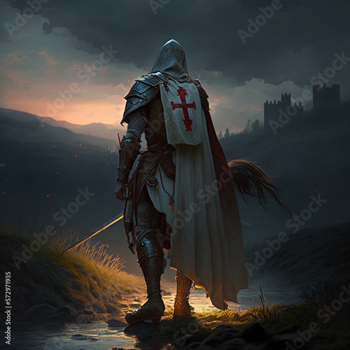 Templar Warrior, Generative AI photo